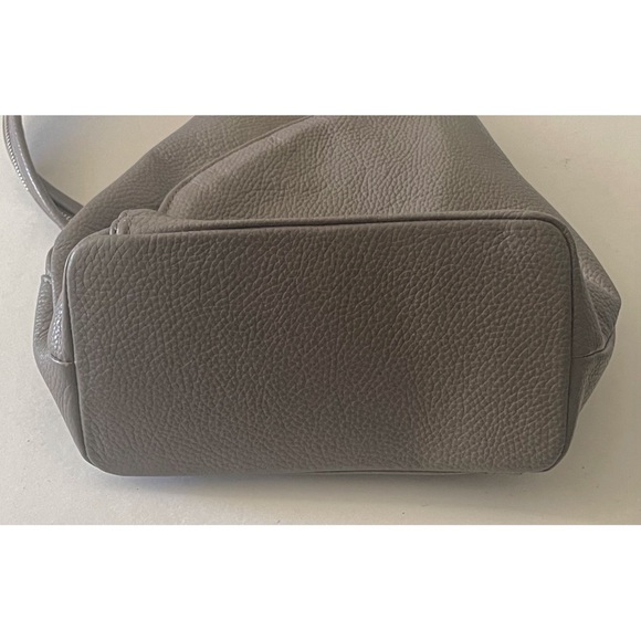 VALENTINA Genuine Leather Convertible Sling Backpack in Elephant Grey - Picture 8 of 12